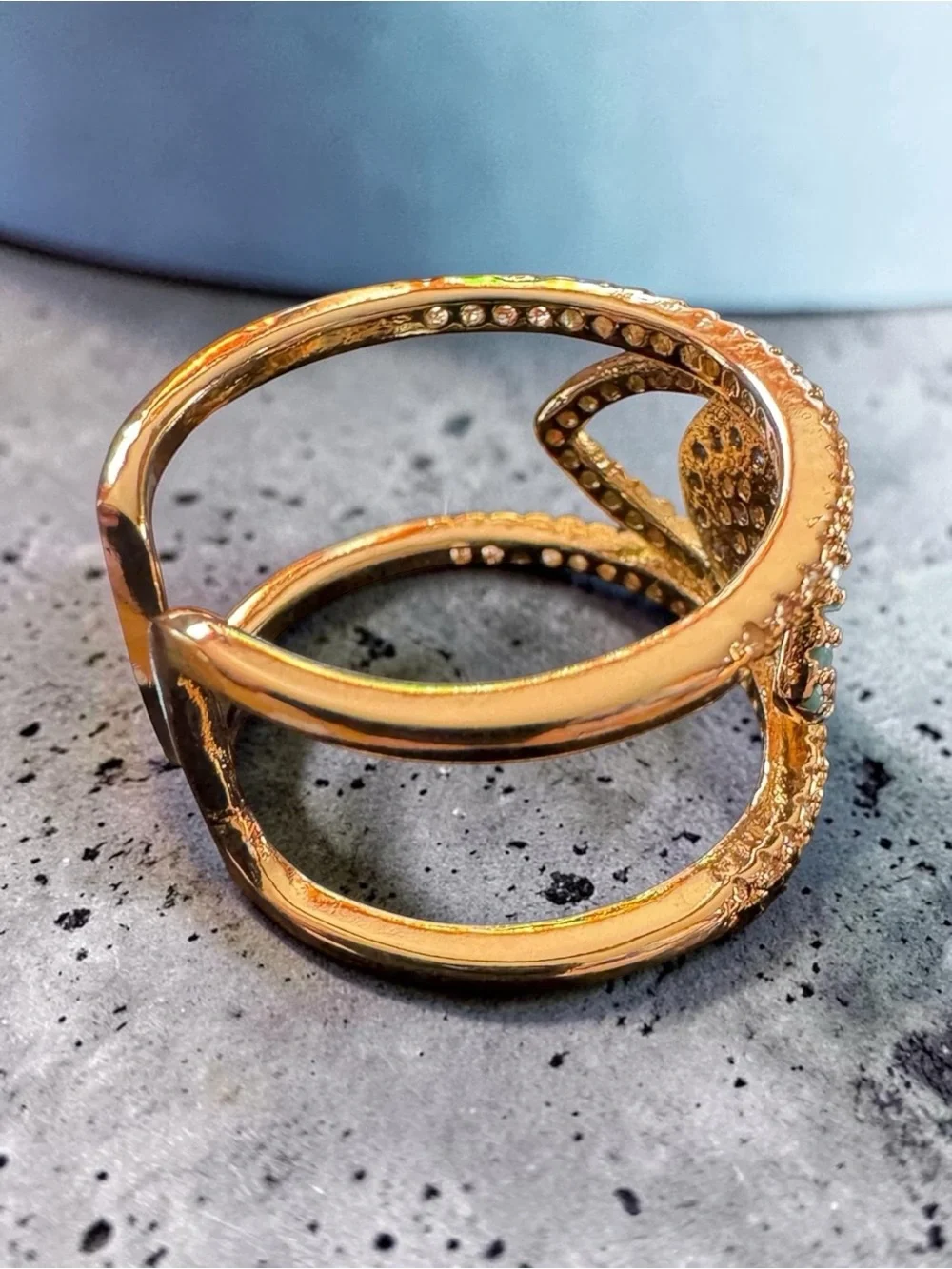 Bohemian Evil Eye Multilayered Crystals Statement Ring. New.